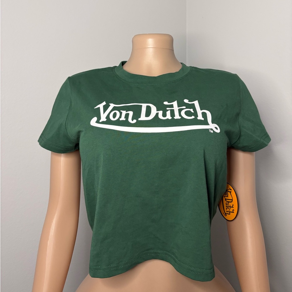 Von Dutch Forest Green Crop Tee